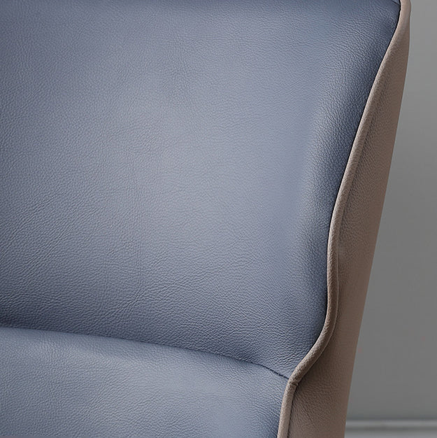 Scandinavian Style Faux Leather Dining Chair Solid Back Chair with 4 Black Finish Legs Clearhalo ' kitchen&dining_furn' 'Dining Chairs' 'Dining Tables & Seating' 'dining_chair' 'furn' 'furn_dining_chair' 'Furniture' 'furniture_dining_chair' 'Kitchen & Dining Furniture' 'kitchen' 3836227