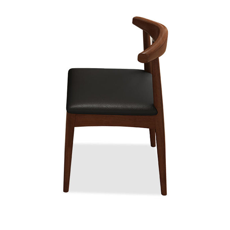 Contemporary Style Rubberwood Chair Set Open Back Side Kitchen Dining Room Chairs Black-Brown 1 Piece Clearhalo ' kitchen&dining_furn' 'Dining Chairs' 'Dining Tables & Seating' 'dining_chair' 'furn' 'furn_dining_chair' 'Furniture' 'furniture_dining_chair' 'Kitchen & Dining Furniture' 'kitchen' 3836233