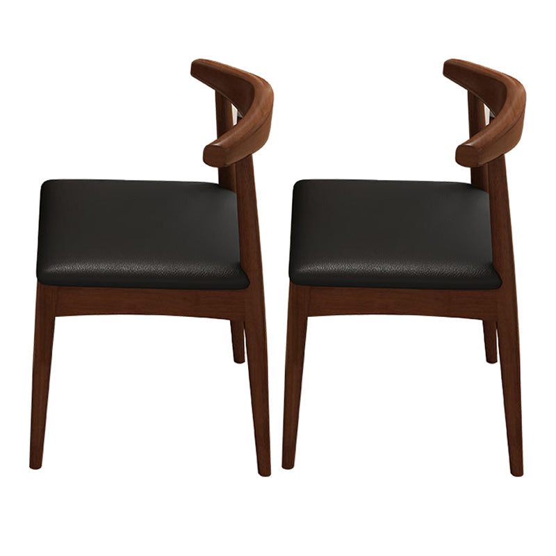 Contemporary Style Rubberwood Chair Set Open Back Side Kitchen Dining Room Chairs Black-Brown 2 Piece Set Clearhalo ' kitchen&dining_furn' 'Dining Chairs' 'Dining Tables & Seating' 'dining_chair' 'furn' 'furn_dining_chair' 'Furniture' 'furniture_dining_chair' 'Kitchen & Dining Furniture' 'kitchen' 3836234
