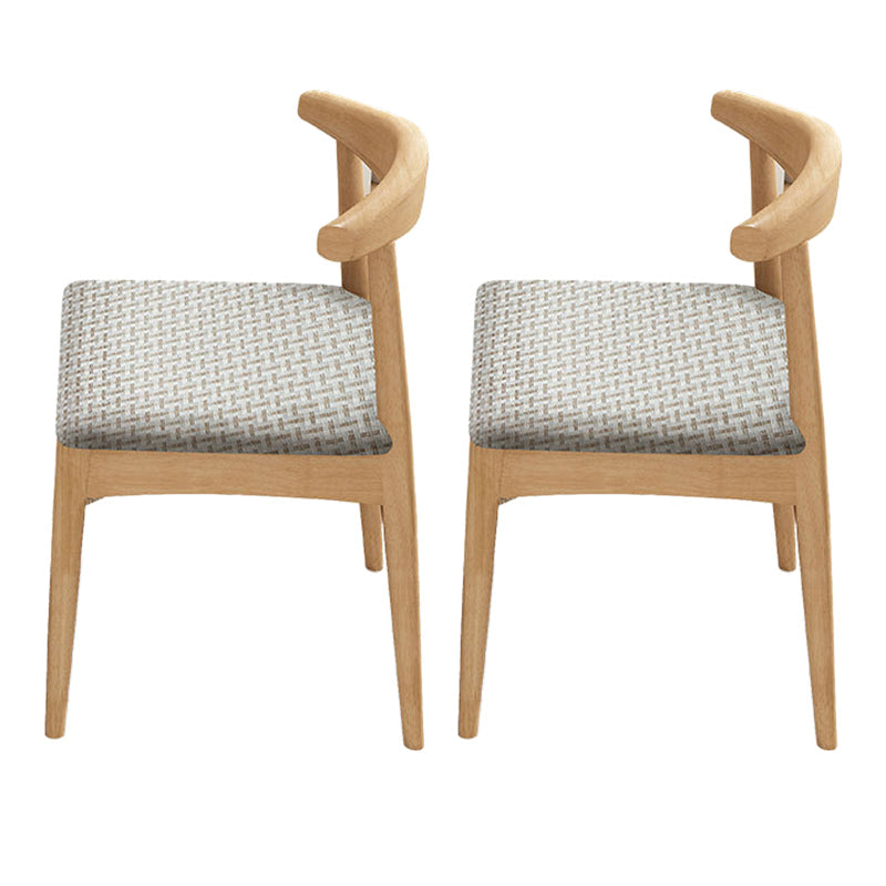 Contemporary Style Rubberwood Chair Set Open Back Side Kitchen Dining Room Chairs Gray-White 2 Piece Set Clearhalo ' kitchen&dining_furn' 'Dining Chairs' 'Dining Tables & Seating' 'dining_chair' 'furn' 'furn_dining_chair' 'Furniture' 'furniture_dining_chair' 'Kitchen & Dining Furniture' 'kitchen' 3836241