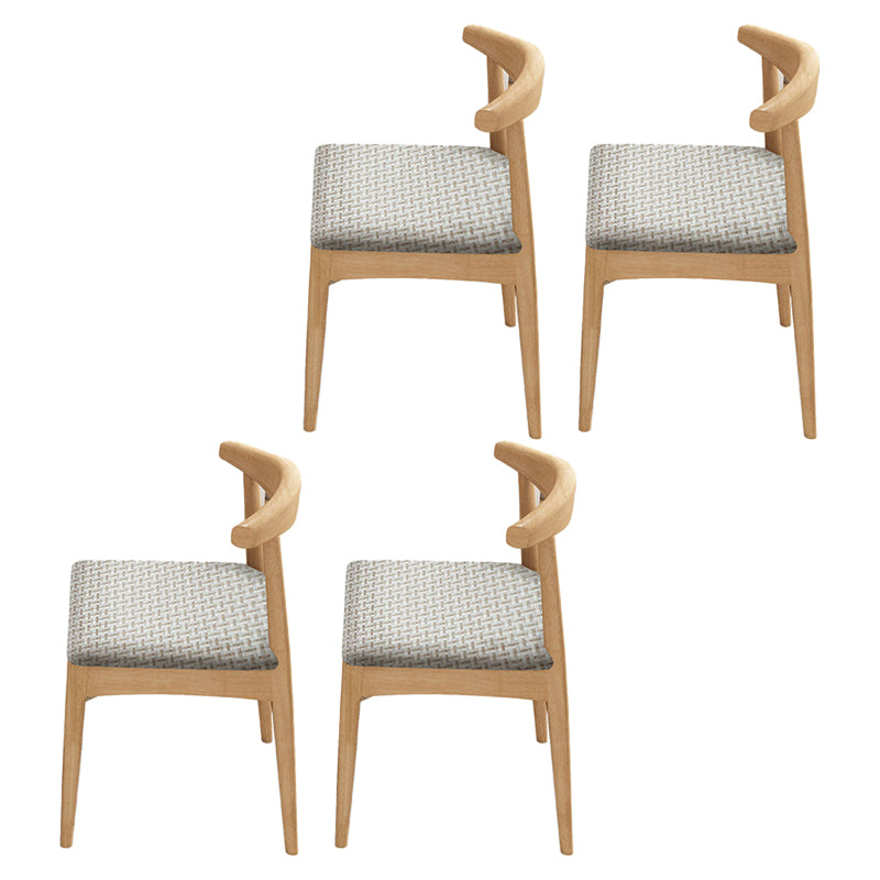 Contemporary Style Rubberwood Chair Set Open Back Side Kitchen Dining Room Chairs Gray-White 4 Piece Set Clearhalo ' kitchen&dining_furn' 'Dining Chairs' 'Dining Tables & Seating' 'dining_chair' 'furn' 'furn_dining_chair' 'Furniture' 'furniture_dining_chair' 'Kitchen & Dining Furniture' 'kitchen' 3836242