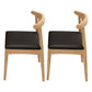 Contemporary Style Rubberwood Chair Set Open Back Side Kitchen Dining Room Chairs Khaki-Black 2 Piece Set Clearhalo ' kitchen&dining_furn' 'Dining Chairs' 'Dining Tables & Seating' 'dining_chair' 'furn' 'furn_dining_chair' 'Furniture' 'furniture_dining_chair' 'Kitchen & Dining Furniture' 'kitchen' 3836246