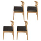 Contemporary Style Rubberwood Chair Set Open Back Side Kitchen Dining Room Chairs Khaki-Black 4 Piece Set Clearhalo ' kitchen&dining_furn' 'Dining Chairs' 'Dining Tables & Seating' 'dining_chair' 'furn' 'furn_dining_chair' 'Furniture' 'furniture_dining_chair' 'Kitchen & Dining Furniture' 'kitchen' 3836248