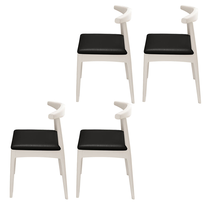 Contemporary Style Rubberwood Chair Set Open Back Side Kitchen Dining Room Chairs Black 4 Piece Set Clearhalo ' kitchen&dining_furn' 'Dining Chairs' 'Dining Tables & Seating' 'dining_chair' 'furn' 'furn_dining_chair' 'Furniture' 'furniture_dining_chair' 'Kitchen & Dining Furniture' 'kitchen' 3836251