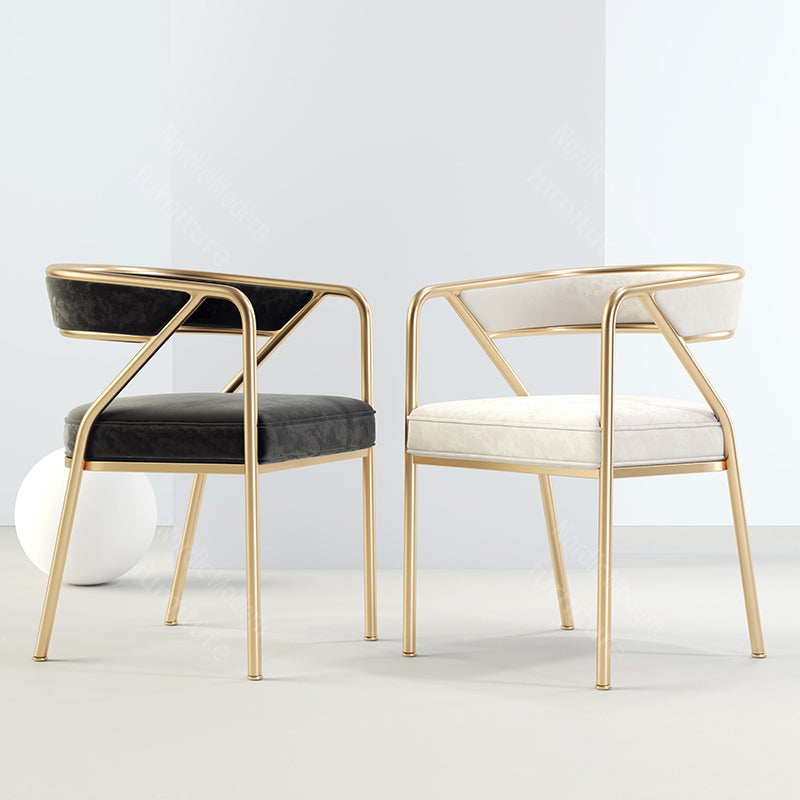 Modern Velvet Dining Chair 30''H Open Back Dining Side Chair with Metal Base for Restaurant Clearhalo ' kitchen&dining_furn' 'Dining Chairs' 'Dining Tables & Seating' 'dining_chair' 'furn' 'furn_dining_chair' 'Furniture' 'furniture_dining_chair' 'Kitchen & Dining Furniture' 'kitchen' 3836252