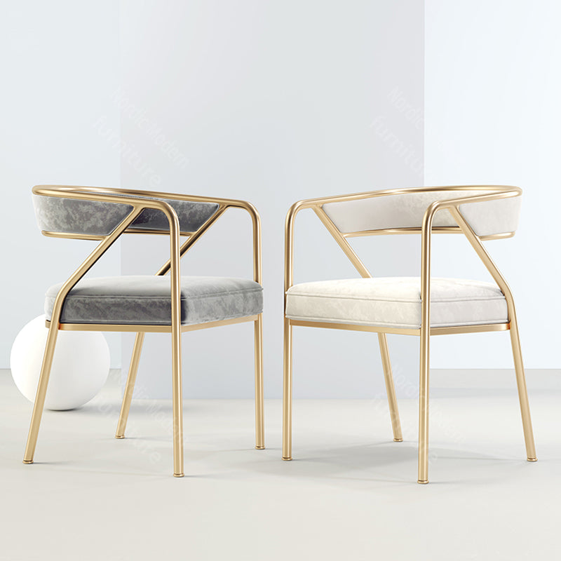 Modern Velvet Dining Chair 30''H Open Back Dining Side Chair with Metal Base for Restaurant Clearhalo ' kitchen&dining_furn' 'Dining Chairs' 'Dining Tables & Seating' 'dining_chair' 'furn' 'furn_dining_chair' 'Furniture' 'furniture_dining_chair' 'Kitchen & Dining Furniture' 'kitchen' 3836255