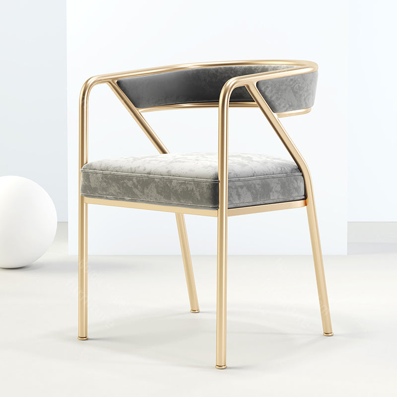 Modern Velvet Dining Chair 30''H Open Back Dining Side Chair with Metal Base for Restaurant Clearhalo ' kitchen&dining_furn' 'Dining Chairs' 'Dining Tables & Seating' 'dining_chair' 'furn' 'furn_dining_chair' 'Furniture' 'furniture_dining_chair' 'Kitchen & Dining Furniture' 'kitchen' 3836257