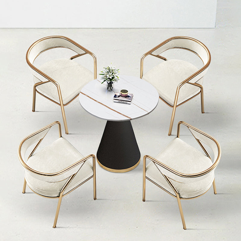 Modern Velvet Dining Chair 30''H Open Back Dining Side Chair with Metal Base for Restaurant Clearhalo ' kitchen&dining_furn' 'Dining Chairs' 'Dining Tables & Seating' 'dining_chair' 'furn' 'furn_dining_chair' 'Furniture' 'furniture_dining_chair' 'Kitchen & Dining Furniture' 'kitchen' 3836259