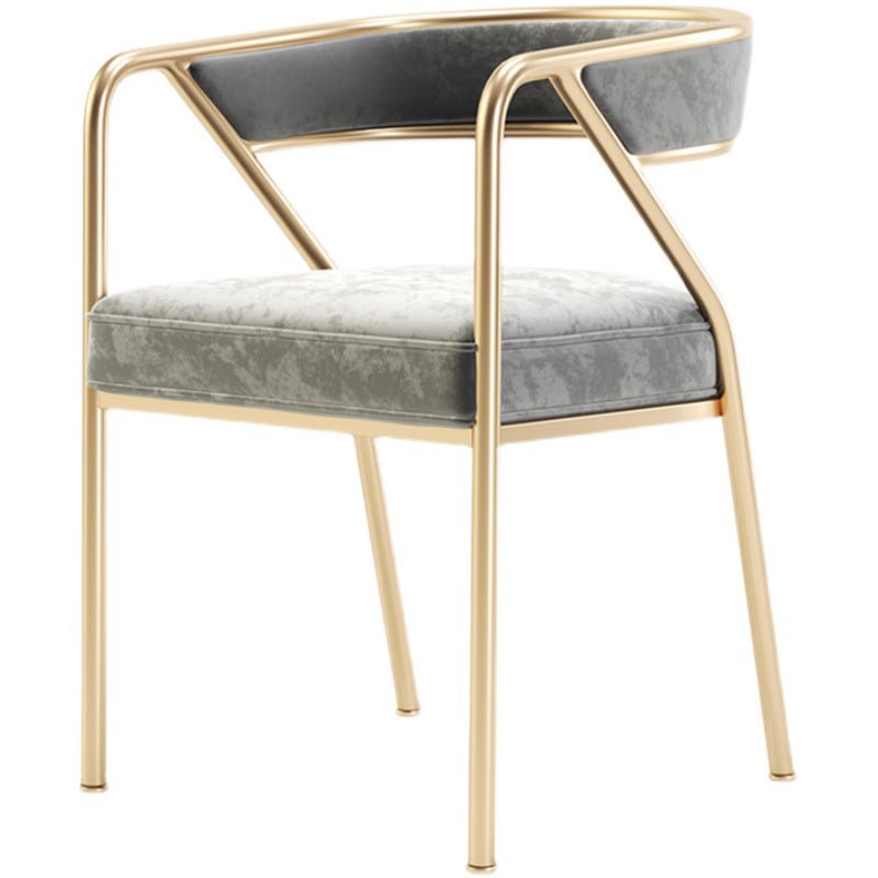 Modern Velvet Dining Chair 30''H Open Back Dining Side Chair with Metal Base for Restaurant Clearhalo ' kitchen&dining_furn' 'Dining Chairs' 'Dining Tables & Seating' 'dining_chair' 'furn' 'furn_dining_chair' 'Furniture' 'furniture_dining_chair' 'Kitchen & Dining Furniture' 'kitchen' 3836261