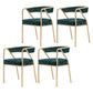 Modern Velvet Dining Chair 30''H Open Back Dining Side Chair with Metal Base for Restaurant Green 4 Piece Set Brass Gold Clearhalo ' kitchen&dining_furn' 'Dining Chairs' 'Dining Tables & Seating' 'dining_chair' 'furn' 'furn_dining_chair' 'Furniture' 'furniture_dining_chair' 'Kitchen & Dining Furniture' 'kitchen' 3836269