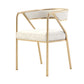 Modern Velvet Dining Chair 30''H Open Back Dining Side Chair with Metal Base for Restaurant Off-White 1 Piece Brass Gold Clearhalo ' kitchen&dining_furn' 'Dining Chairs' 'Dining Tables & Seating' 'dining_chair' 'furn' 'furn_dining_chair' 'Furniture' 'furniture_dining_chair' 'Kitchen & Dining Furniture' 'kitchen' 3836270