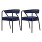Modern Velvet Dining Chair 30''H Open Back Dining Side Chair with Metal Base for Restaurant Blue 2 Piece Set Black Clearhalo ' kitchen&dining_furn' 'Dining Chairs' 'Dining Tables & Seating' 'dining_chair' 'furn' 'furn_dining_chair' 'Furniture' 'furniture_dining_chair' 'Kitchen & Dining Furniture' 'kitchen' 3836277