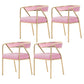 Modern Velvet Dining Chair 30''H Open Back Dining Side Chair with Metal Base for Restaurant Pink 4 Piece Set Brass Gold Clearhalo ' kitchen&dining_furn' 'Dining Chairs' 'Dining Tables & Seating' 'dining_chair' 'furn' 'furn_dining_chair' 'Furniture' 'furniture_dining_chair' 'Kitchen & Dining Furniture' 'kitchen' 3836290
