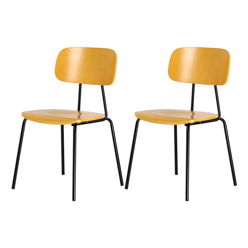 Metal Industrial Style Dining Side Chair Indoor Open Back Dining Side Chair Yellow 2 Piece Set Clearhalo ' kitchen&dining_furn' 'Dining Chairs' 'Dining Tables & Seating' 'dining_chair' 'furn' 'furn_dining_chair' 'Furniture' 'furniture_dining_chair' 'Kitchen & Dining Furniture' 'kitchen' 3836294