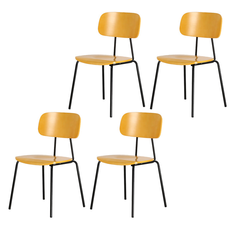Metal Industrial Style Dining Side Chair Indoor Open Back Dining Side Chair Yellow 4 Piece Set Clearhalo ' kitchen&dining_furn' 'Dining Chairs' 'Dining Tables & Seating' 'dining_chair' 'furn' 'furn_dining_chair' 'Furniture' 'furniture_dining_chair' 'Kitchen & Dining Furniture' 'kitchen' 3836295