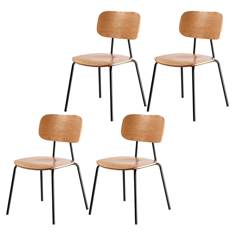 Metal Industrial Style Dining Side Chair Indoor Open Back Dining Side Chair Light Brown 4 Piece Set Clearhalo ' kitchen&dining_furn' 'Dining Chairs' 'Dining Tables & Seating' 'dining_chair' 'furn' 'furn_dining_chair' 'Furniture' 'furniture_dining_chair' 'Kitchen & Dining Furniture' 'kitchen' 3836308