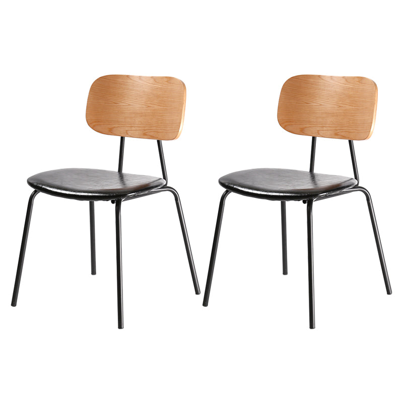 Metal Industrial Style Dining Side Chair Indoor Open Back Dining Side Chair Black 2 Piece Set Clearhalo ' kitchen&dining_furn' 'Dining Chairs' 'Dining Tables & Seating' 'dining_chair' 'furn' 'furn_dining_chair' 'Furniture' 'furniture_dining_chair' 'Kitchen & Dining Furniture' 'kitchen' 3836312