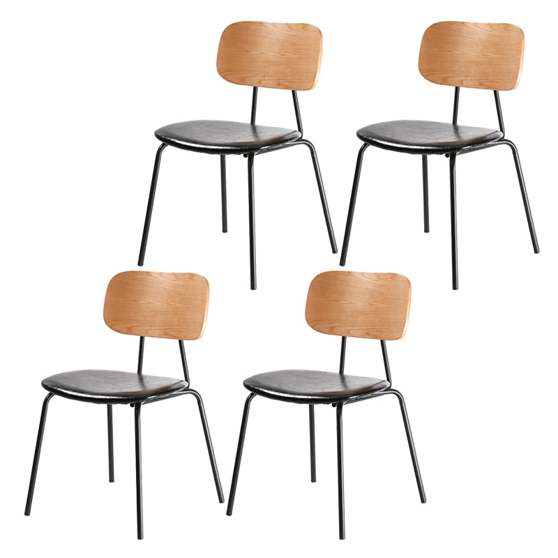 Metal Industrial Style Dining Side Chair Indoor Open Back Dining Side Chair Black 4 Piece Set Clearhalo ' kitchen&dining_furn' 'Dining Chairs' 'Dining Tables & Seating' 'dining_chair' 'furn' 'furn_dining_chair' 'Furniture' 'furniture_dining_chair' 'Kitchen & Dining Furniture' 'kitchen' 3836313