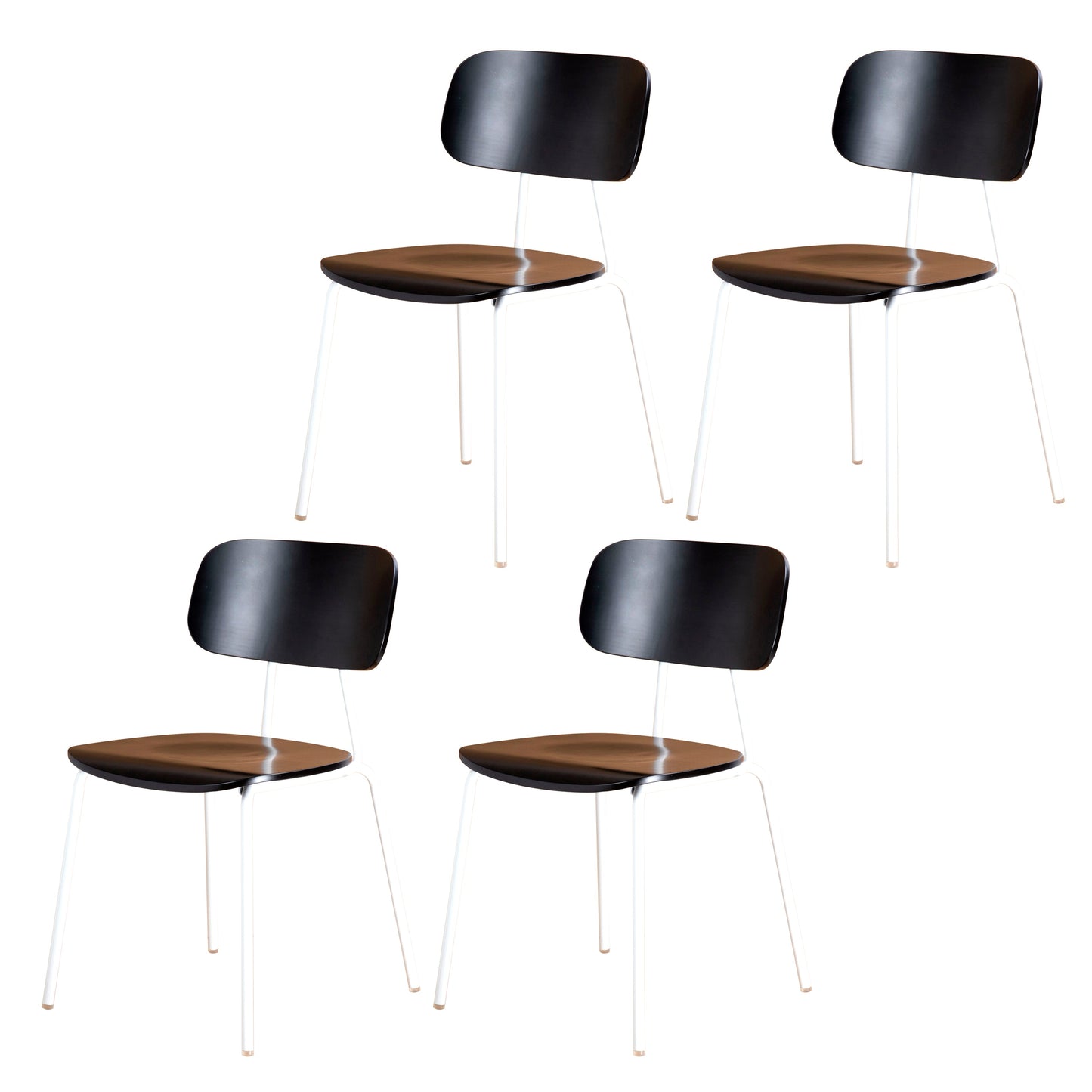 Metal Industrial Style Dining Side Chair Indoor Open Back Dining Side Chair Black White 4 Piece Set Clearhalo ' kitchen&dining_furn' 'Dining Chairs' 'Dining Tables & Seating' 'dining_chair' 'furn' 'furn_dining_chair' 'Furniture' 'furniture_dining_chair' 'Kitchen & Dining Furniture' 'kitchen' 3836325