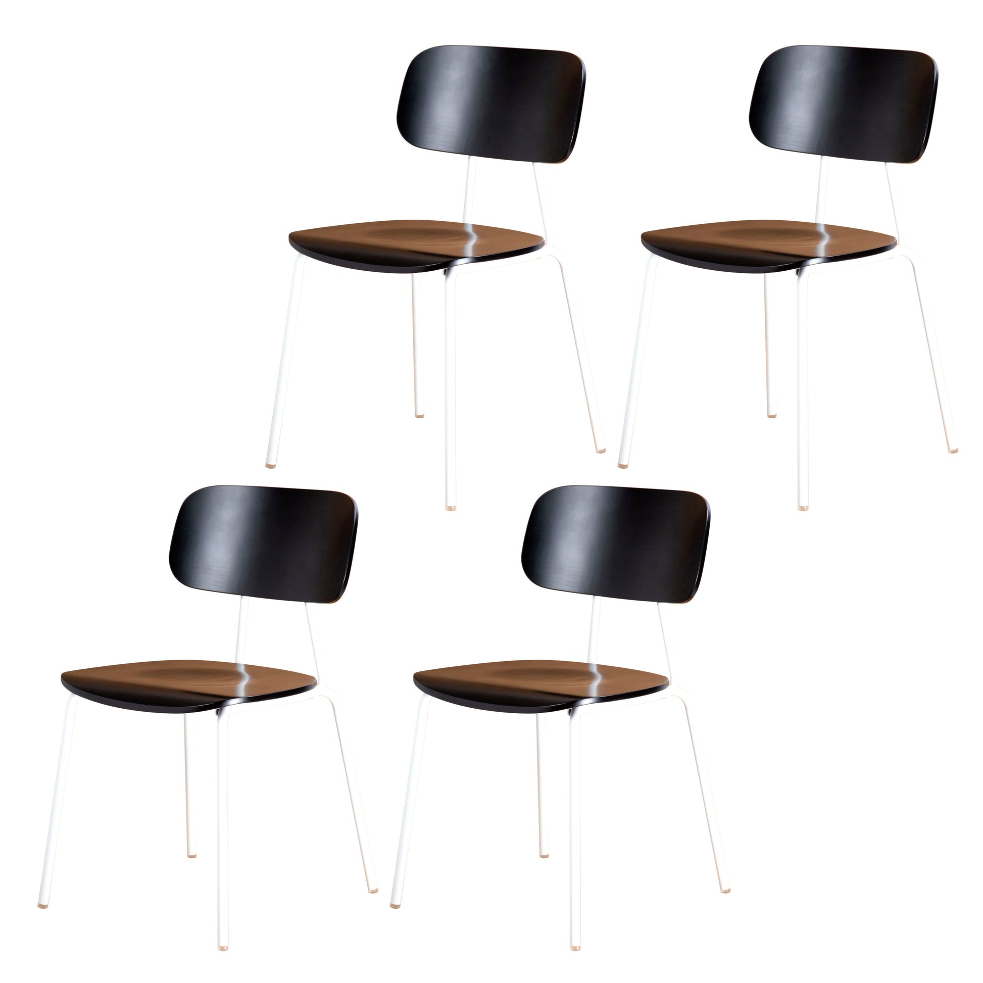 Metal Industrial Style Dining Side Chair Indoor Open Back Dining Side Chair Black White 4 Piece Set Clearhalo ' kitchen&dining_furn' 'Dining Chairs' 'Dining Tables & Seating' 'dining_chair' 'furn' 'furn_dining_chair' 'Furniture' 'furniture_dining_chair' 'Kitchen & Dining Furniture' 'kitchen' 3836325