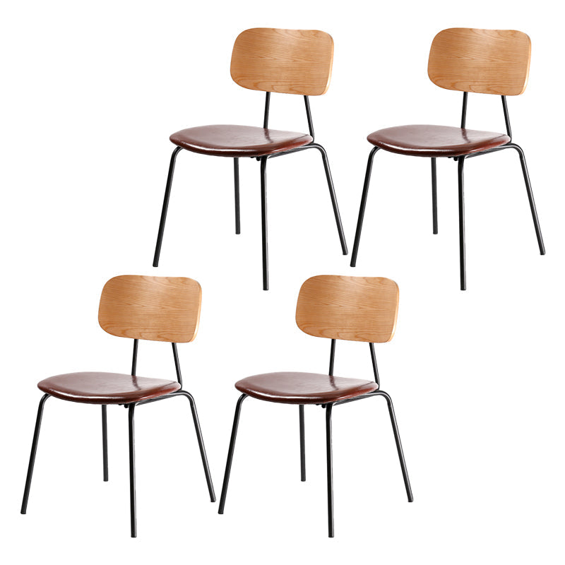 Metal Industrial Style Dining Side Chair Indoor Open Back Dining Side Chair Brown 4 Piece Set Clearhalo ' kitchen&dining_furn' 'Dining Chairs' 'Dining Tables & Seating' 'dining_chair' 'furn' 'furn_dining_chair' 'Furniture' 'furniture_dining_chair' 'Kitchen & Dining Furniture' 'kitchen' 3836328
