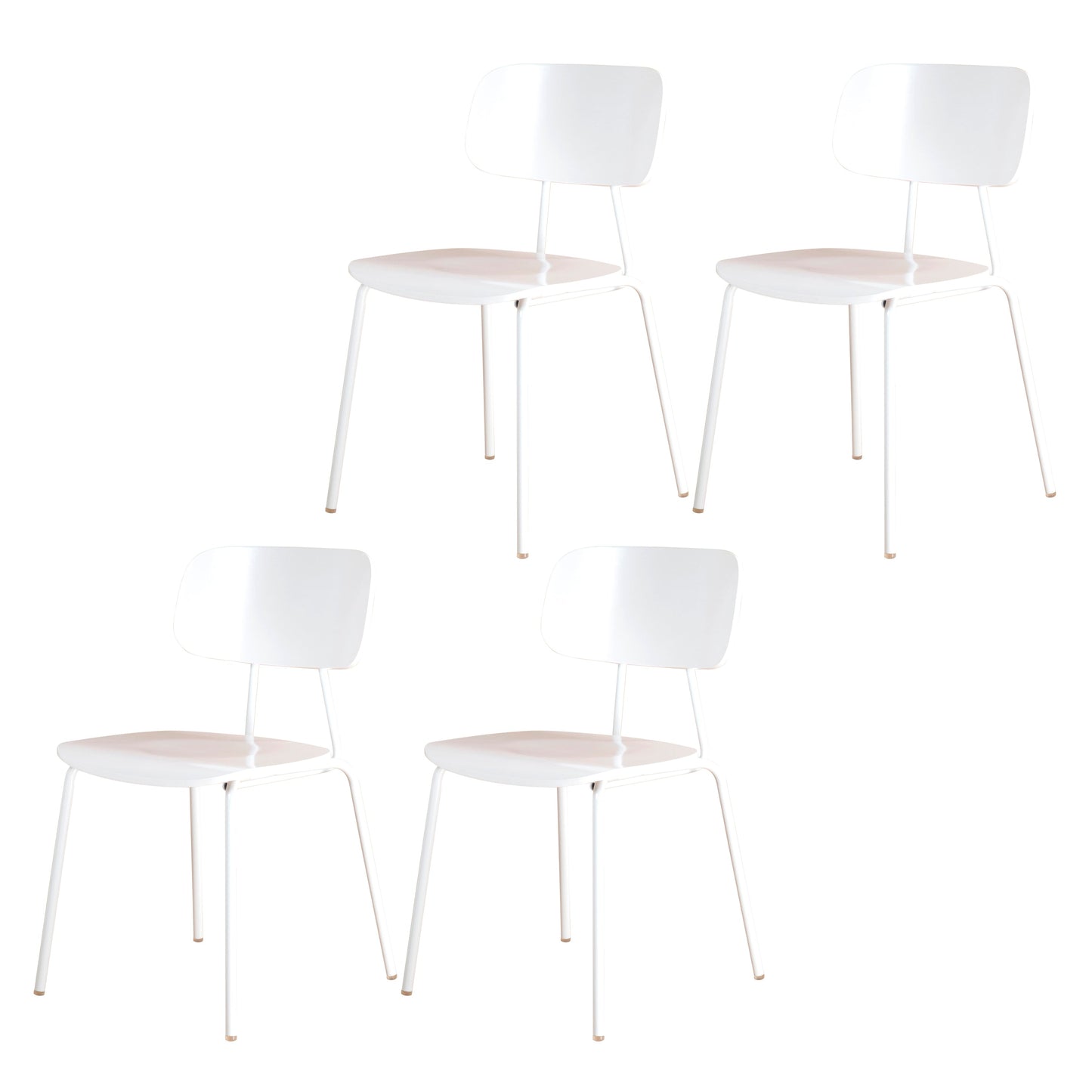 Metal Industrial Style Dining Side Chair Indoor Open Back Dining Side Chair White 4 Piece Set Clearhalo ' kitchen&dining_furn' 'Dining Chairs' 'Dining Tables & Seating' 'dining_chair' 'furn' 'furn_dining_chair' 'Furniture' 'furniture_dining_chair' 'Kitchen & Dining Furniture' 'kitchen' 3836331