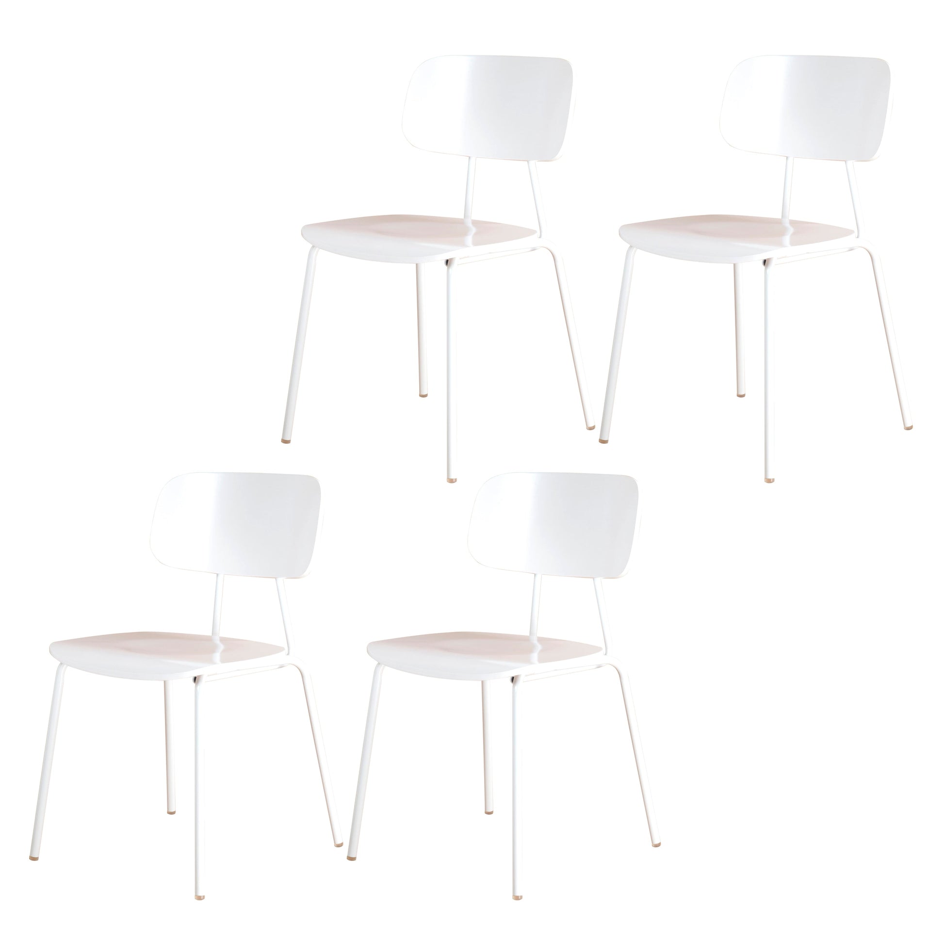 Metal Industrial Style Dining Side Chair Indoor Open Back Dining Side Chair White 4 Piece Set Clearhalo ' kitchen&dining_furn' 'Dining Chairs' 'Dining Tables & Seating' 'dining_chair' 'furn' 'furn_dining_chair' 'Furniture' 'furniture_dining_chair' 'Kitchen & Dining Furniture' 'kitchen' 3836331