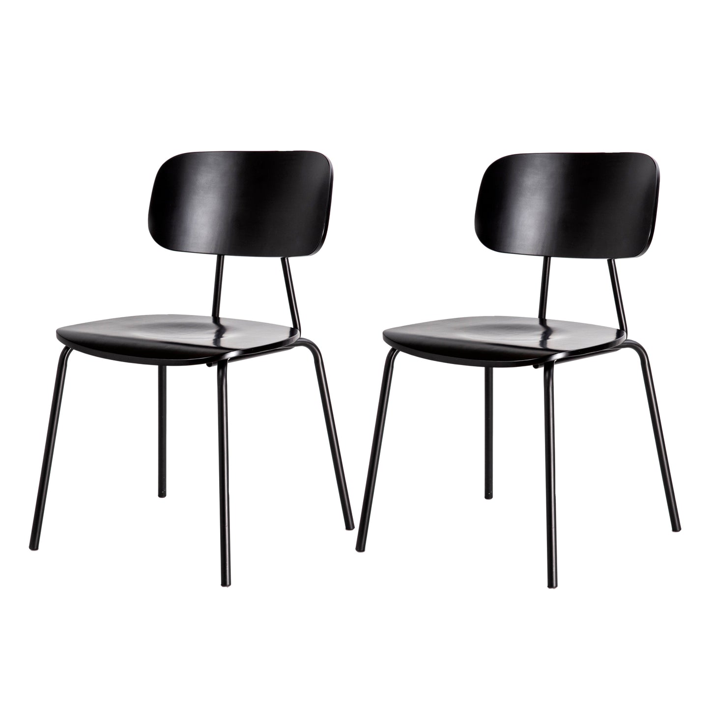Metal Industrial Style Dining Side Chair Indoor Open Back Dining Side Chair Gloss Black 2 Piece Set Clearhalo ' kitchen&dining_furn' 'Dining Chairs' 'Dining Tables & Seating' 'dining_chair' 'furn' 'furn_dining_chair' 'Furniture' 'furniture_dining_chair' 'Kitchen & Dining Furniture' 'kitchen' 3836342