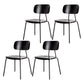 Metal Industrial Style Dining Side Chair Indoor Open Back Dining Side Chair Gloss Black 4 Piece Set Clearhalo ' kitchen&dining_furn' 'Dining Chairs' 'Dining Tables & Seating' 'dining_chair' 'furn' 'furn_dining_chair' 'Furniture' 'furniture_dining_chair' 'Kitchen & Dining Furniture' 'kitchen' 3836343