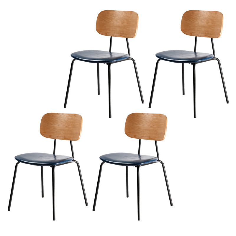 Metal Industrial Style Dining Side Chair Indoor Open Back Dining Side Chair Blue 4 Piece Set Clearhalo ' kitchen&dining_furn' 'Dining Chairs' 'Dining Tables & Seating' 'dining_chair' 'furn' 'furn_dining_chair' 'Furniture' 'furniture_dining_chair' 'Kitchen & Dining Furniture' 'kitchen' 3836346
