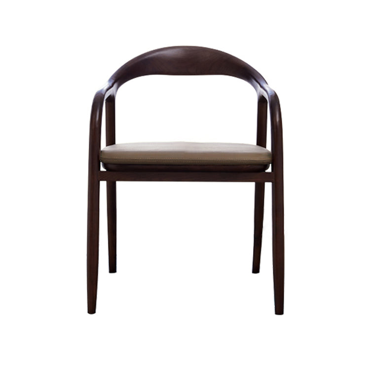 Minimalist Kitchen Opening Back Dining Arm Chair Solid Wood Dining Arm Chair Clearhalo ' kitchen&dining_furn' 'Dining Chairs' 'Dining Tables & Seating' 'dining_chair' 'furn' 'furn_dining_chair' 'Furniture' 'furniture_dining_chair' 'Kitchen & Dining Furniture' 'kitchen' 3836356