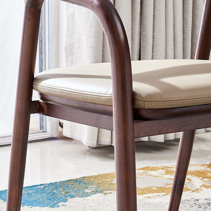 Minimalist Kitchen Opening Back Dining Arm Chair Solid Wood Dining Arm Chair Clearhalo ' kitchen&dining_furn' 'Dining Chairs' 'Dining Tables & Seating' 'dining_chair' 'furn' 'furn_dining_chair' 'Furniture' 'furniture_dining_chair' 'Kitchen & Dining Furniture' 'kitchen' 3836363