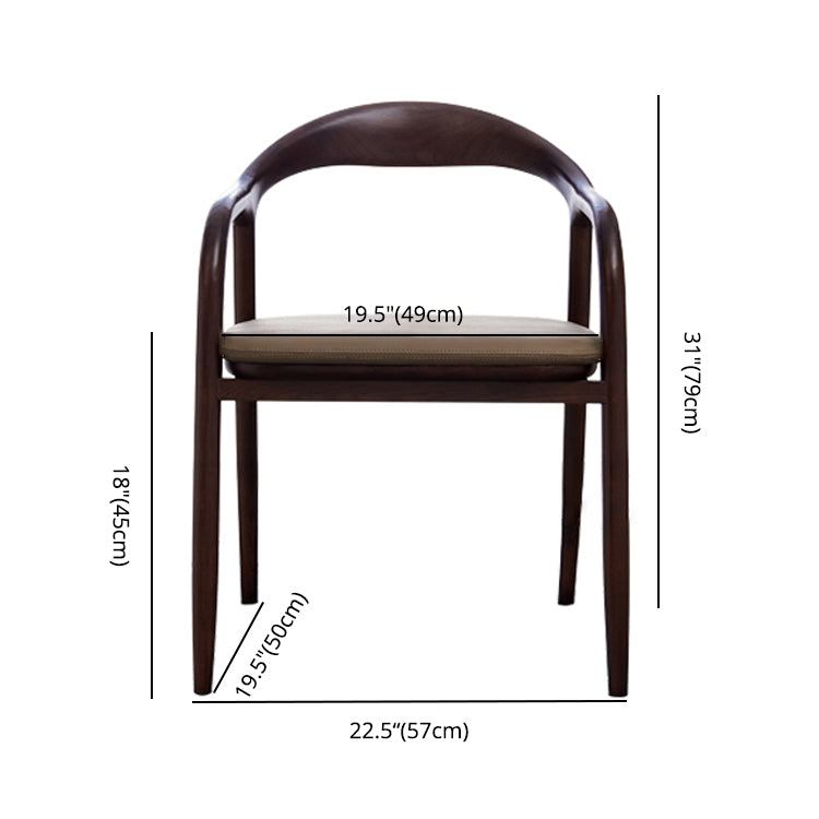 Minimalist Kitchen Opening Back Dining Arm Chair Solid Wood Dining Arm Chair Clearhalo ' kitchen&dining_furn' 'Dining Chairs' 'Dining Tables & Seating' 'dining_chair' 'furn' 'furn_dining_chair' 'Furniture' 'furniture_dining_chair' 'Kitchen & Dining Furniture' 'kitchen' 3836365