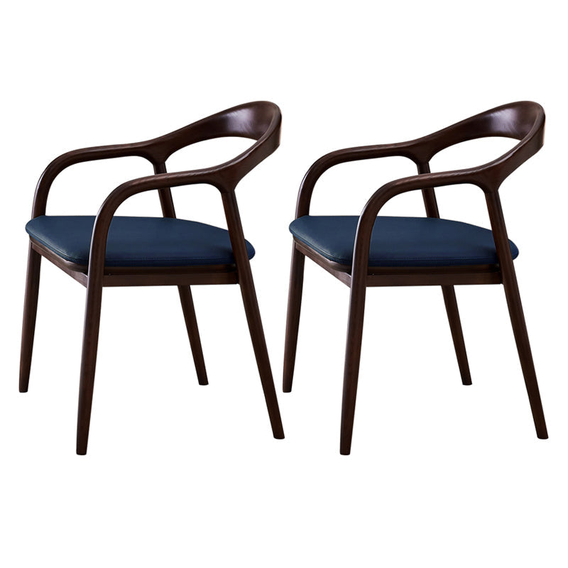 Minimalist Kitchen Opening Back Dining Arm Chair Solid Wood Dining Arm Chair Dark Blue 2 Piece Set Clearhalo ' kitchen&dining_furn' 'Dining Chairs' 'Dining Tables & Seating' 'dining_chair' 'furn' 'furn_dining_chair' 'Furniture' 'furniture_dining_chair' 'Kitchen & Dining Furniture' 'kitchen' 3836367