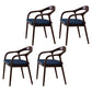 Minimalist Kitchen Opening Back Dining Arm Chair Solid Wood Dining Arm Chair Dark Blue 4 Piece Set Clearhalo ' kitchen&dining_furn' 'Dining Chairs' 'Dining Tables & Seating' 'dining_chair' 'furn' 'furn_dining_chair' 'Furniture' 'furniture_dining_chair' 'Kitchen & Dining Furniture' 'kitchen' 3836368