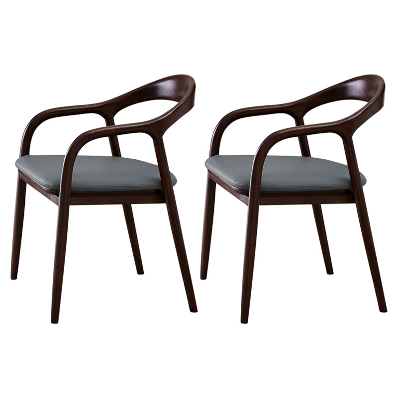 Minimalist Kitchen Opening Back Dining Arm Chair Solid Wood Dining Arm Chair Grey 2 Piece Set Clearhalo ' kitchen&dining_furn' 'Dining Chairs' 'Dining Tables & Seating' 'dining_chair' 'furn' 'furn_dining_chair' 'Furniture' 'furniture_dining_chair' 'Kitchen & Dining Furniture' 'kitchen' 3836370