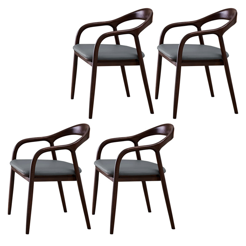 Minimalist Kitchen Opening Back Dining Arm Chair Solid Wood Dining Arm Chair Grey 4 Piece Set Clearhalo ' kitchen&dining_furn' 'Dining Chairs' 'Dining Tables & Seating' 'dining_chair' 'furn' 'furn_dining_chair' 'Furniture' 'furniture_dining_chair' 'Kitchen & Dining Furniture' 'kitchen' 3836371