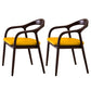Minimalist Kitchen Opening Back Dining Arm Chair Solid Wood Dining Arm Chair Yellow 2 Piece Set Clearhalo ' kitchen&dining_furn' 'Dining Chairs' 'Dining Tables & Seating' 'dining_chair' 'furn' 'furn_dining_chair' 'Furniture' 'furniture_dining_chair' 'Kitchen & Dining Furniture' 'kitchen' 3836373