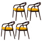 Minimalist Kitchen Opening Back Dining Arm Chair Solid Wood Dining Arm Chair Yellow 4 Piece Set Clearhalo ' kitchen&dining_furn' 'Dining Chairs' 'Dining Tables & Seating' 'dining_chair' 'furn' 'furn_dining_chair' 'Furniture' 'furniture_dining_chair' 'Kitchen & Dining Furniture' 'kitchen' 3836374