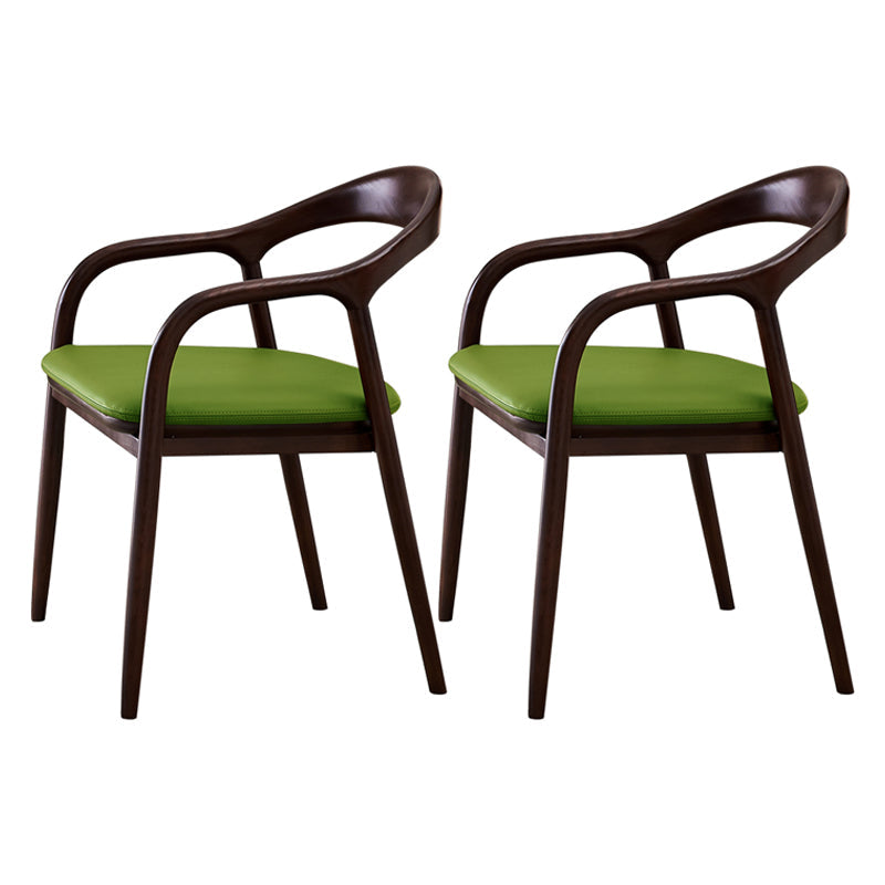 Minimalist Kitchen Opening Back Dining Arm Chair Solid Wood Dining Arm Chair Green 2 Piece Set Clearhalo ' kitchen&dining_furn' 'Dining Chairs' 'Dining Tables & Seating' 'dining_chair' 'furn' 'furn_dining_chair' 'Furniture' 'furniture_dining_chair' 'Kitchen & Dining Furniture' 'kitchen' 3836379