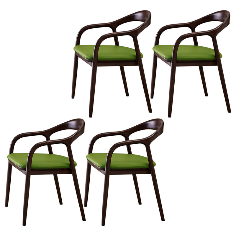 Minimalist Kitchen Opening Back Dining Arm Chair Solid Wood Dining Arm Chair Green 4 Piece Set Clearhalo ' kitchen&dining_furn' 'Dining Chairs' 'Dining Tables & Seating' 'dining_chair' 'furn' 'furn_dining_chair' 'Furniture' 'furniture_dining_chair' 'Kitchen & Dining Furniture' 'kitchen' 3836380