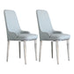Scandinavian Dining Chairs with 4 Metal Legs Faux Leather Armless Chair for Home Grey 2 Piece Set Silver Clearhalo ' kitchen&dining_furn' 'Dining Chairs' 'Dining Tables & Seating' 'dining_chair' 'furn' 'furn_dining_chair' 'Furniture' 'furniture_dining_chair' 'Kitchen & Dining Furniture' 'kitchen' 3836390