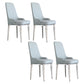 Scandinavian Dining Chairs with 4 Metal Legs Faux Leather Armless Chair for Home Grey 4 Piece Set Silver Clearhalo ' kitchen&dining_furn' 'Dining Chairs' 'Dining Tables & Seating' 'dining_chair' 'furn' 'furn_dining_chair' 'Furniture' 'furniture_dining_chair' 'Kitchen & Dining Furniture' 'kitchen' 3836393