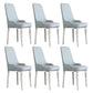Scandinavian Dining Chairs with 4 Metal Legs Faux Leather Armless Chair for Home Grey 6 Piece Set Silver Clearhalo ' kitchen&dining_furn' 'Dining Chairs' 'Dining Tables & Seating' 'dining_chair' 'furn' 'furn_dining_chair' 'Furniture' 'furniture_dining_chair' 'Kitchen & Dining Furniture' 'kitchen' 3836395
