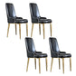 Scandinavian Dining Chairs with 4 Metal Legs Faux Leather Armless Chair for Home Black 4 Piece Set Brass Gold Clearhalo ' kitchen&dining_furn' 'Dining Chairs' 'Dining Tables & Seating' 'dining_chair' 'furn' 'furn_dining_chair' 'Furniture' 'furniture_dining_chair' 'Kitchen & Dining Furniture' 'kitchen' 3836398