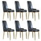 Scandinavian Dining Chairs with 4 Metal Legs Faux Leather Armless Chair for Home Black 6 Piece Set Brass Gold Clearhalo ' kitchen&dining_furn' 'Dining Chairs' 'Dining Tables & Seating' 'dining_chair' 'furn' 'furn_dining_chair' 'Furniture' 'furniture_dining_chair' 'Kitchen & Dining Furniture' 'kitchen' 3836400