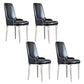 Scandinavian Dining Chairs with 4 Metal Legs Faux Leather Armless Chair for Home Black 4 Piece Set Silver Clearhalo ' kitchen&dining_furn' 'Dining Chairs' 'Dining Tables & Seating' 'dining_chair' 'furn' 'furn_dining_chair' 'Furniture' 'furniture_dining_chair' 'Kitchen & Dining Furniture' 'kitchen' 3836402