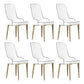 Scandinavian Dining Chairs with 4 Metal Legs Faux Leather Armless Chair for Home White 6 Piece Set Brass Gold Clearhalo ' kitchen&dining_furn' 'Dining Chairs' 'Dining Tables & Seating' 'dining_chair' 'furn' 'furn_dining_chair' 'Furniture' 'furniture_dining_chair' 'Kitchen & Dining Furniture' 'kitchen' 3836406