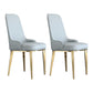 Scandinavian Dining Chairs with 4 Metal Legs Faux Leather Armless Chair for Home Grey 2 Piece Set Brass Gold Clearhalo ' kitchen&dining_furn' 'Dining Chairs' 'Dining Tables & Seating' 'dining_chair' 'furn' 'furn_dining_chair' 'Furniture' 'furniture_dining_chair' 'Kitchen & Dining Furniture' 'kitchen' 3836407