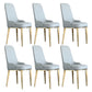 Scandinavian Dining Chairs with 4 Metal Legs Faux Leather Armless Chair for Home Grey 6 Piece Set Brass Gold Clearhalo ' kitchen&dining_furn' 'Dining Chairs' 'Dining Tables & Seating' 'dining_chair' 'furn' 'furn_dining_chair' 'Furniture' 'furniture_dining_chair' 'Kitchen & Dining Furniture' 'kitchen' 3836409